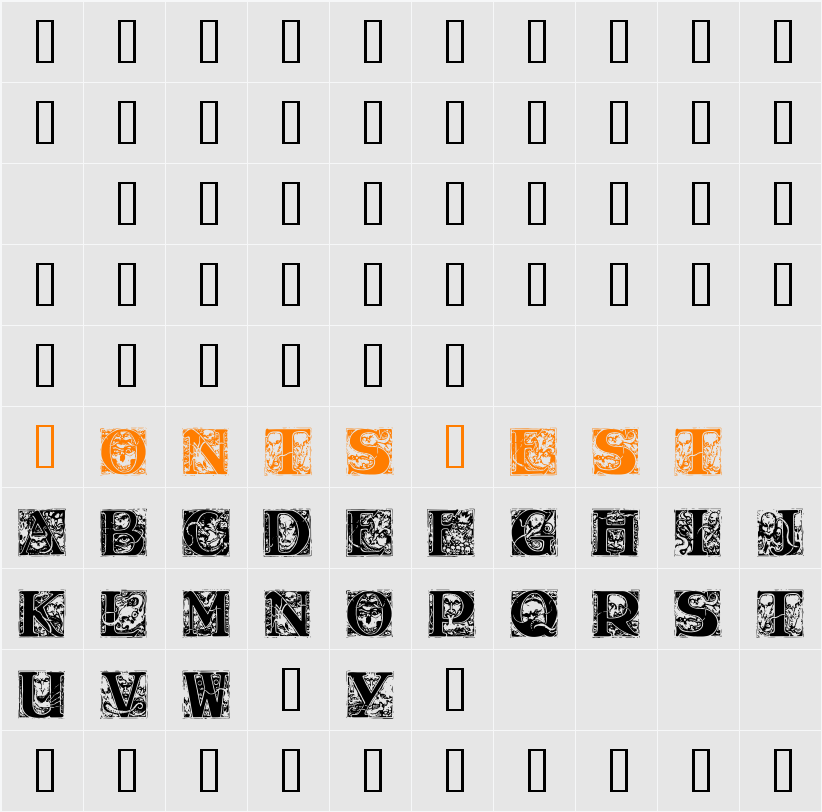 Wraith Caps Character Map