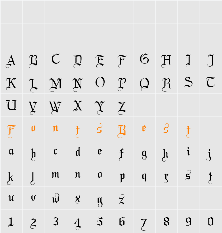 LaBrit Character Map