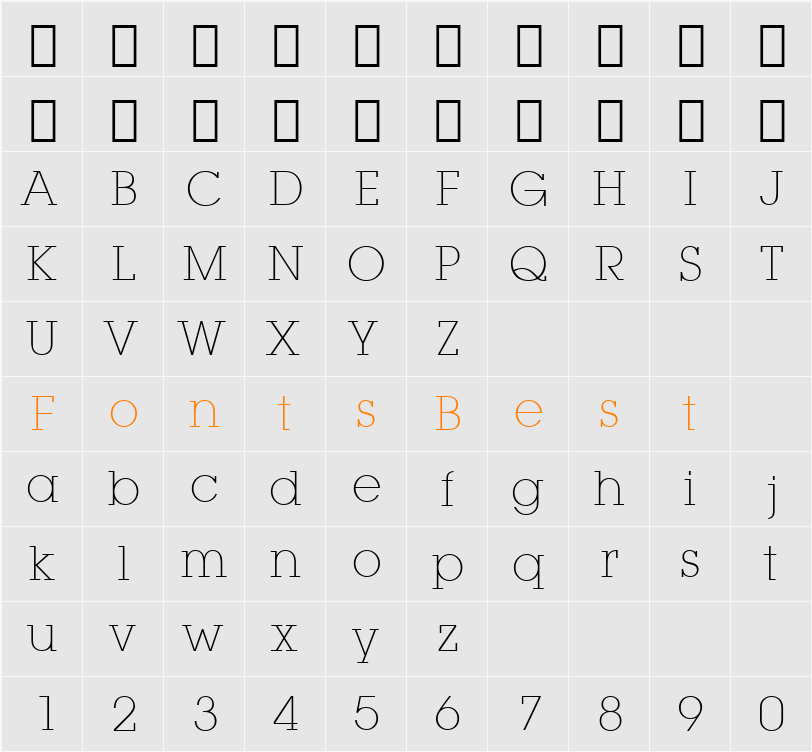 LubalGraph XLt BT Character Map