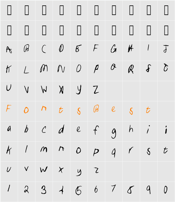 SamHandwriting Character Map
