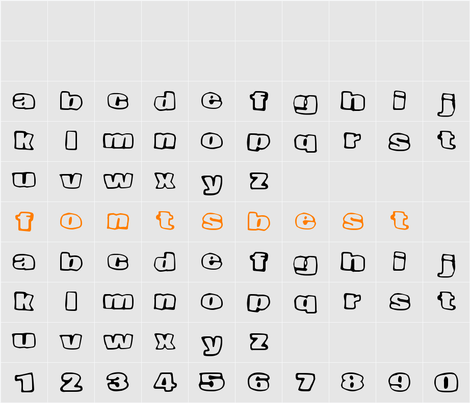 Nopee Torstai Character Map