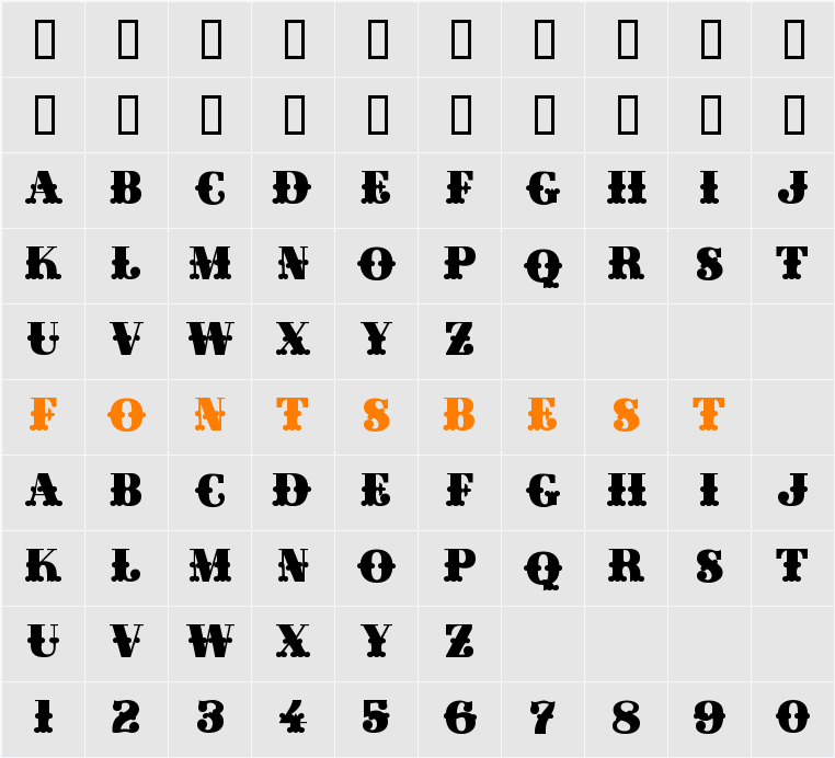 Gille Classsic Fill Character Map
