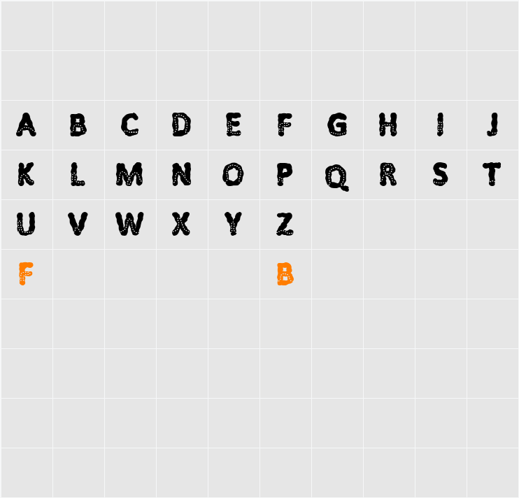 Lost in the fontrest Character Map