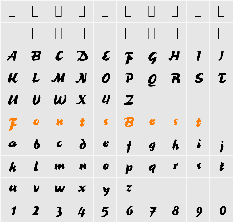Script-R691 Character Map