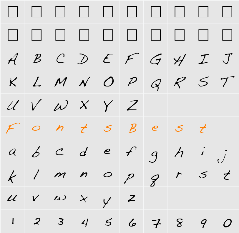 FultonsHand Character Map