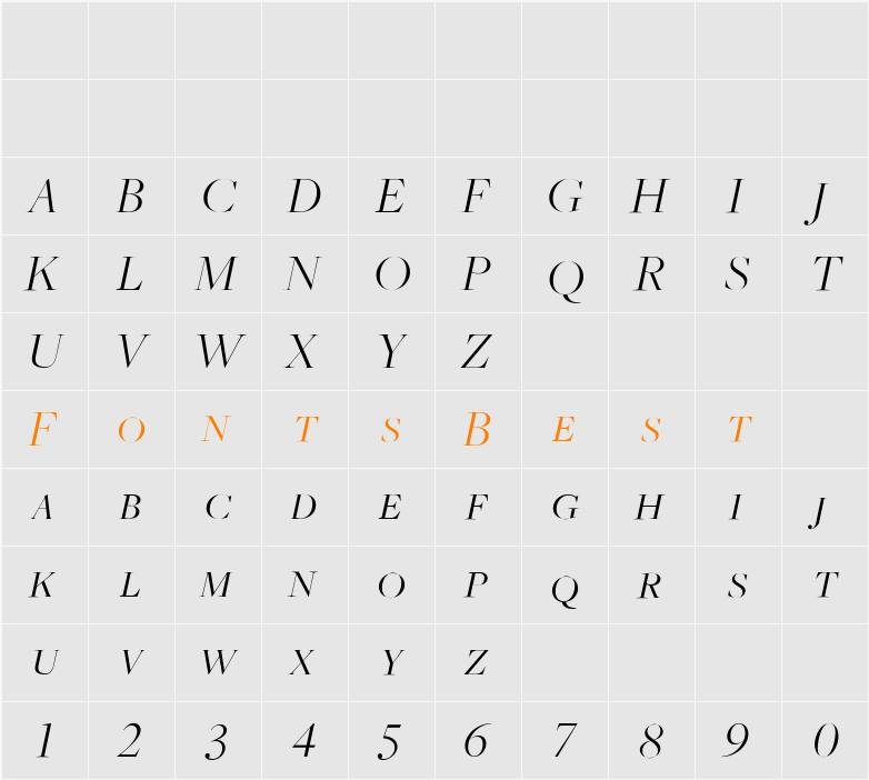 FreightBigLightItalicSC Character Map