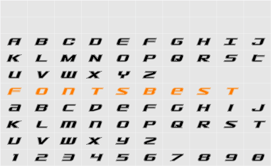 SDF Academy Italic Character Map