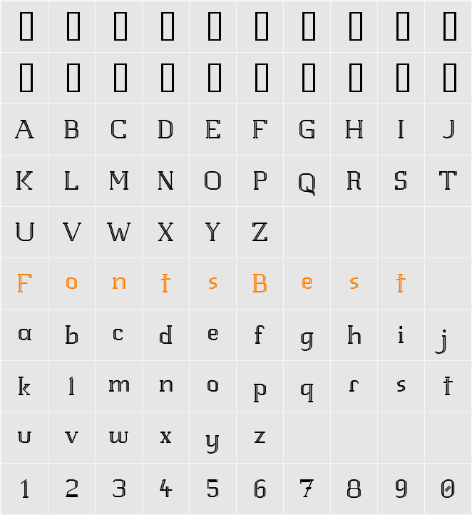 White Line Fever 1.00 Character Map