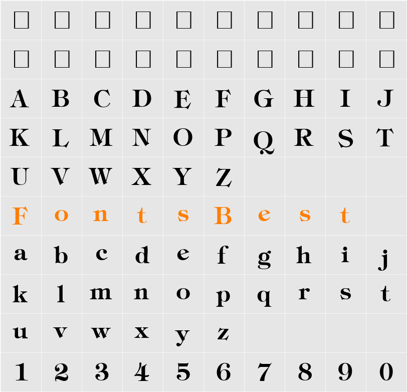 TiffanyTwo Character Map
