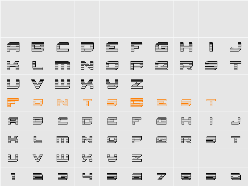 Red Rocket Chrome Character Map