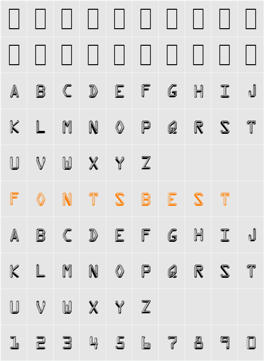 Kredit Character Map