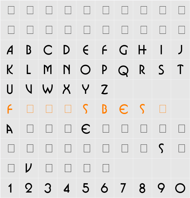 SoloCaps Character Map