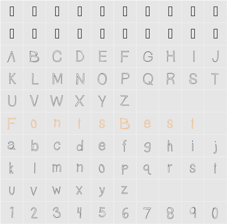TallNBubbly Character Map
