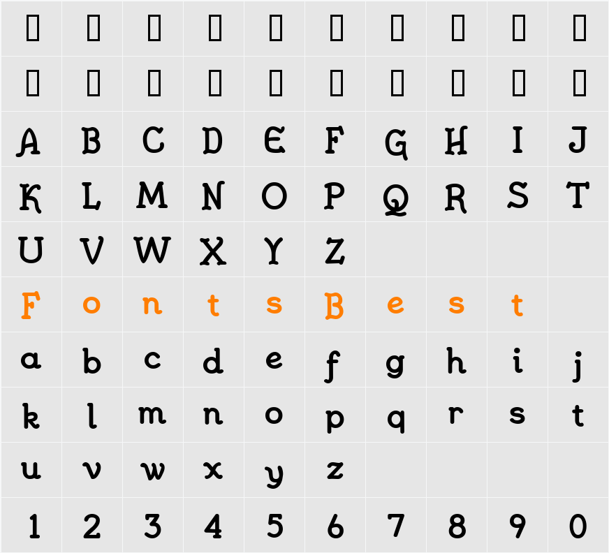JennerikInfmlXBold Character Map