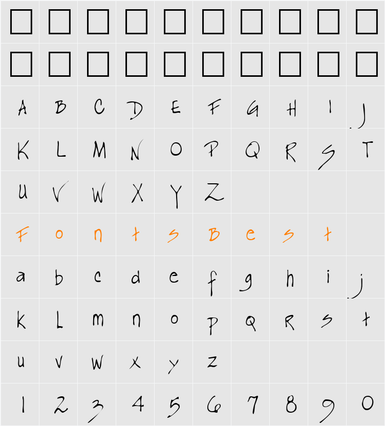 LEHN163 Character Map