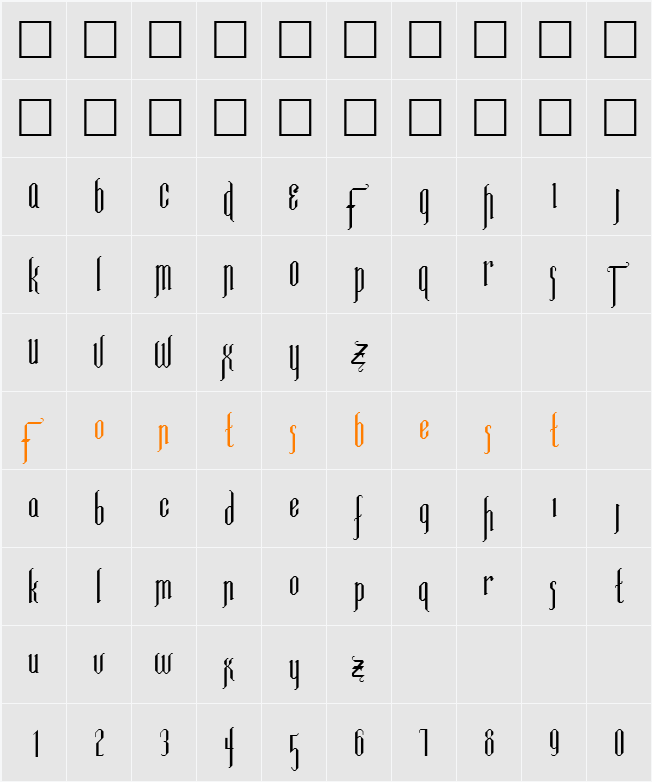 LORRAINE Character Map