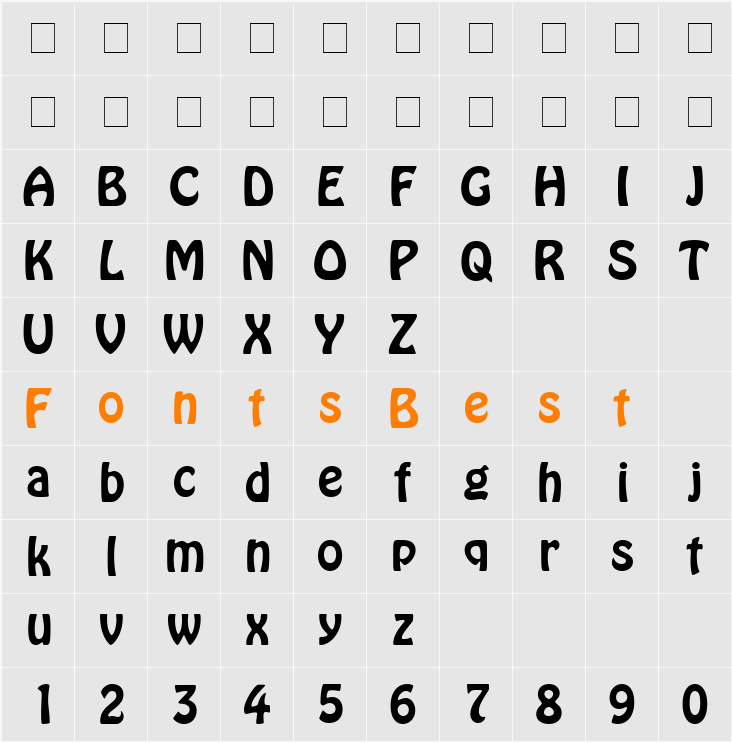 Boffo SSi Character Map