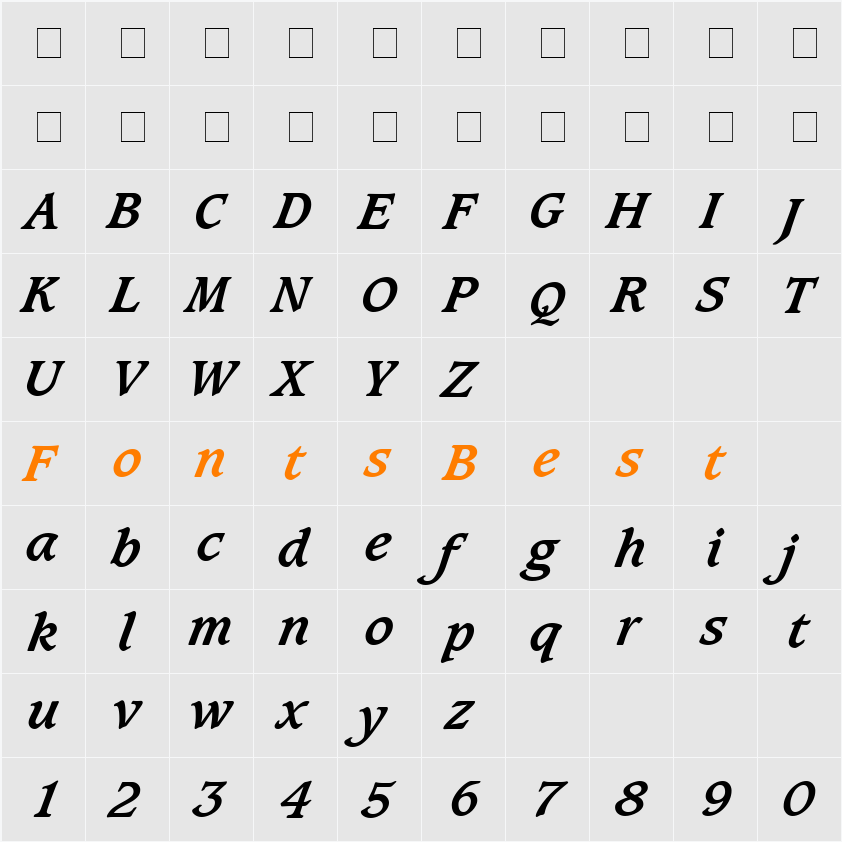 Grammateus SSi Character Map