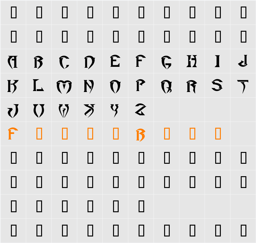 Roar Character Map