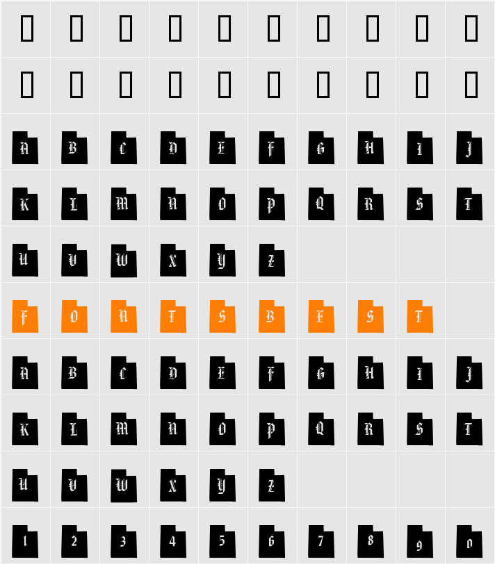 pf_ut Character Map