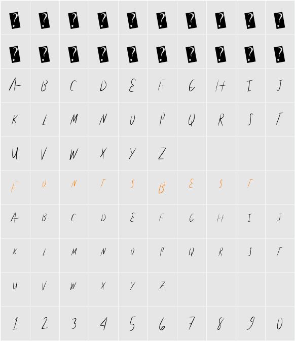 LiteHand Character Map