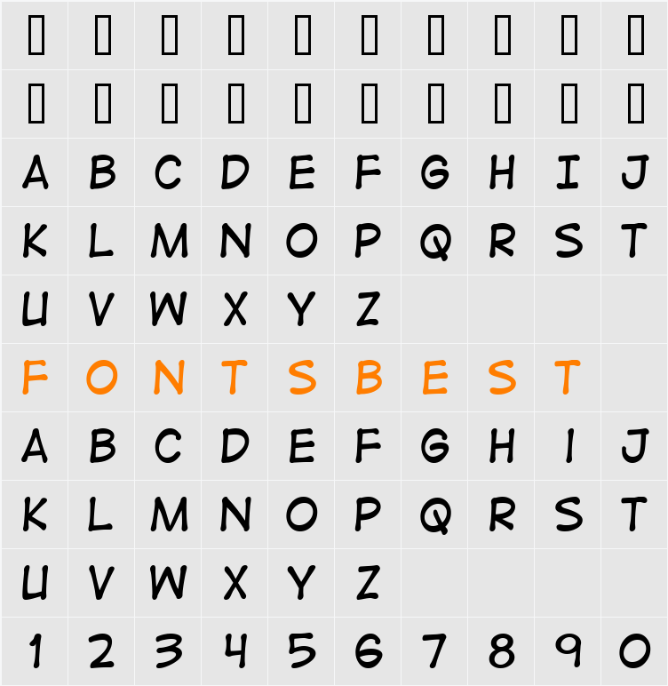 DigitalStrip Character Map