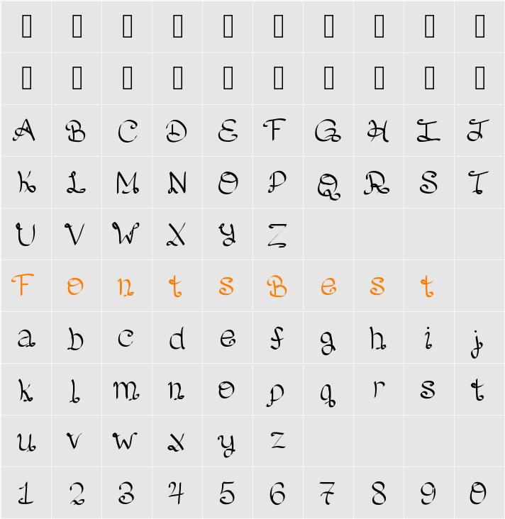 Lento Character Map