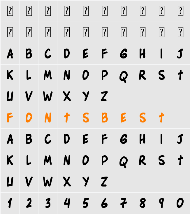 Edson_Comics_Bold Character Map