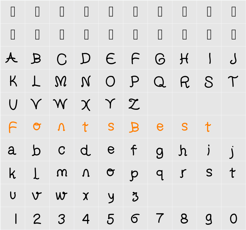 helveti Character Map