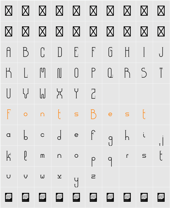 Democrazy Serif Light Character Map