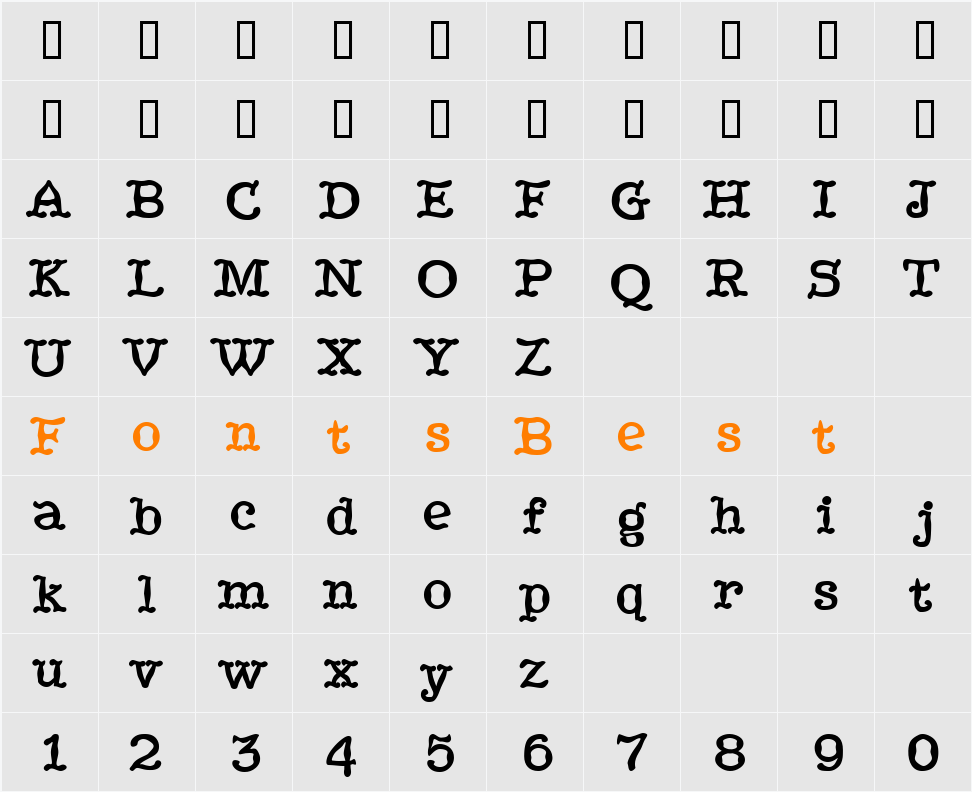 HippityDippity Character Map