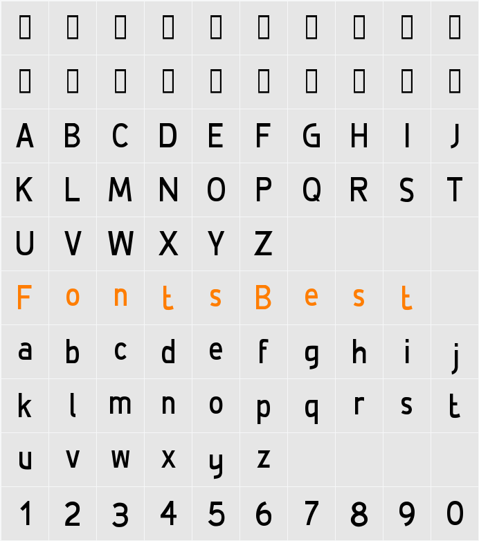 De Luxe Bold Condensed Character Map