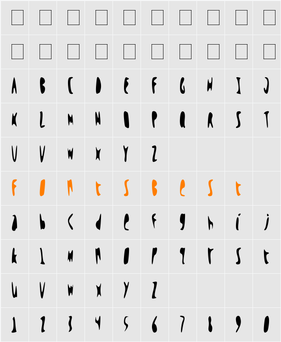WOH Character Map