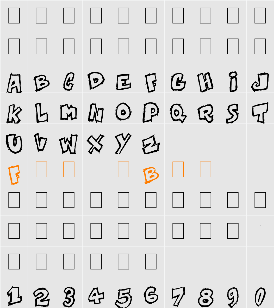Komikoz Character Map