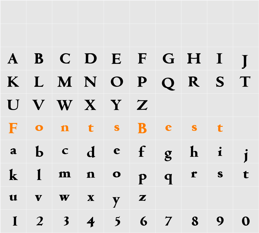 JohnBecker-ExtraBold Character Map