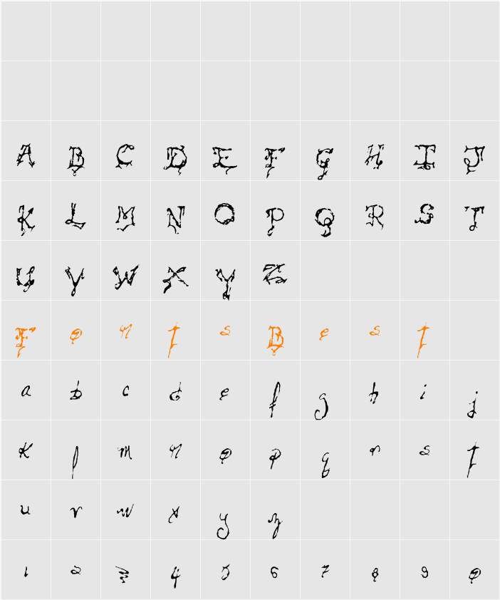 Dueopix Character Map