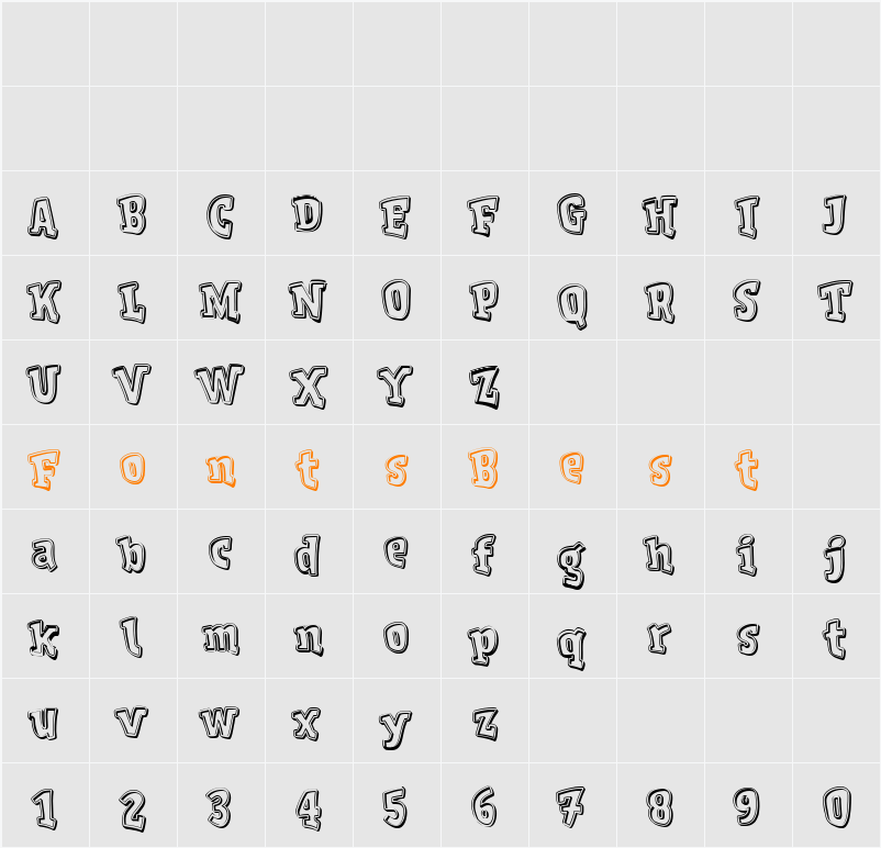 V de vacía Character Map