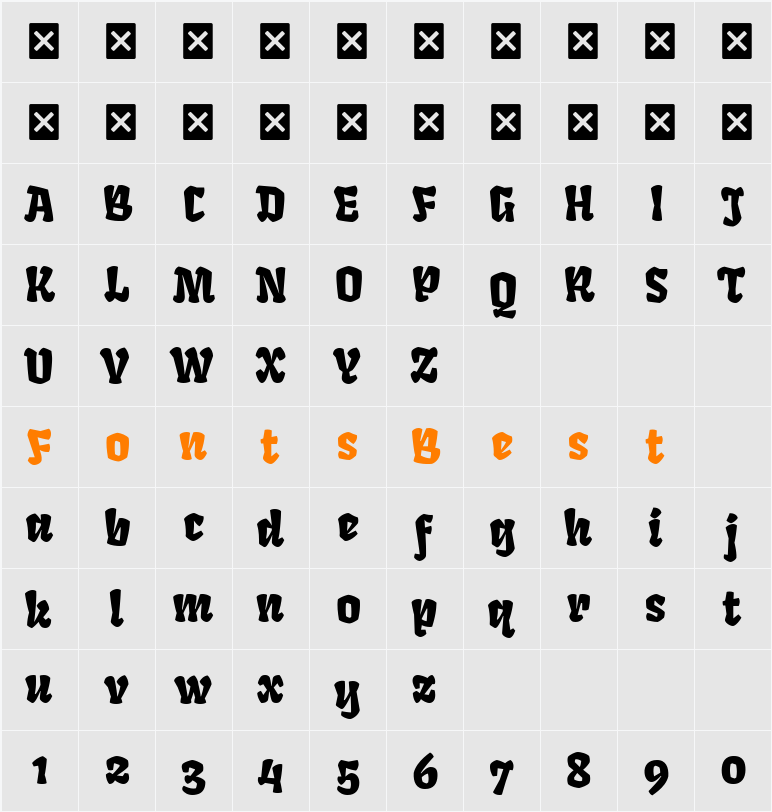 Fruktur Character Map