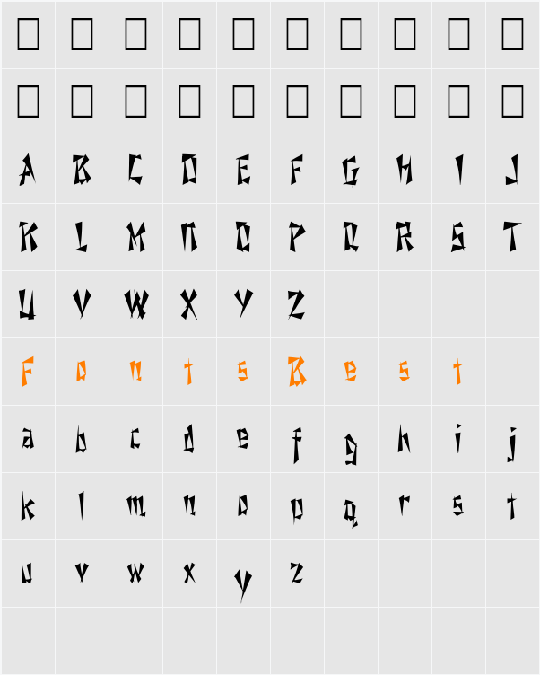 Nixon Cn Character Map
