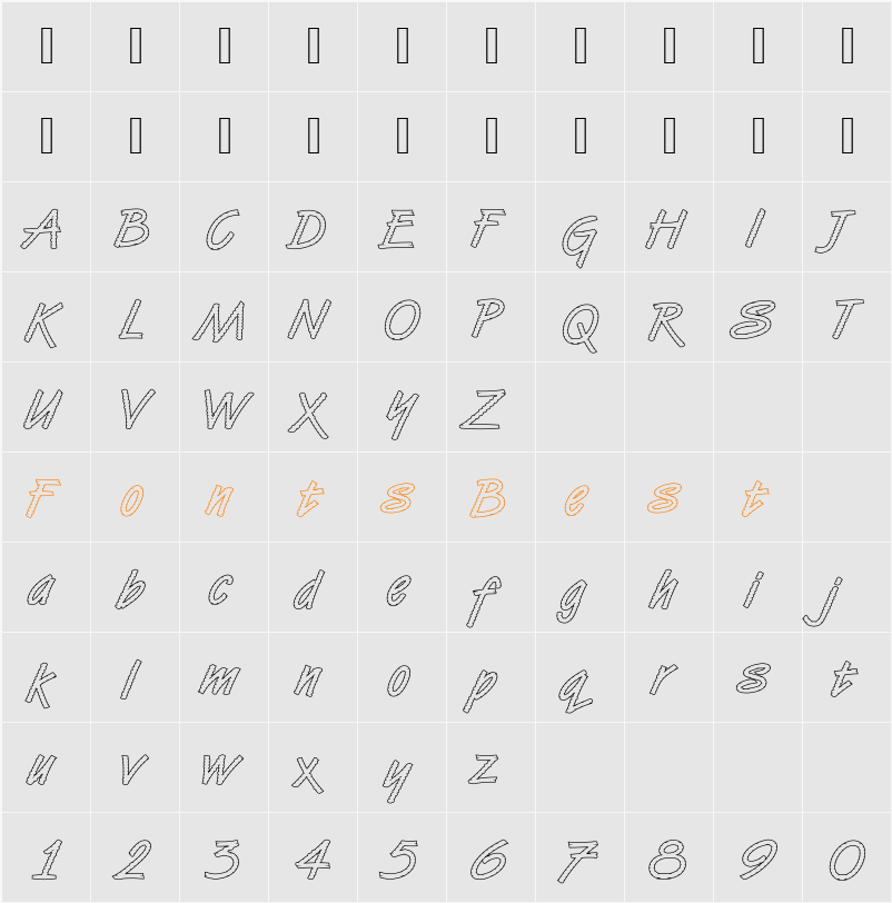 VanDijk39 Becker Character Map