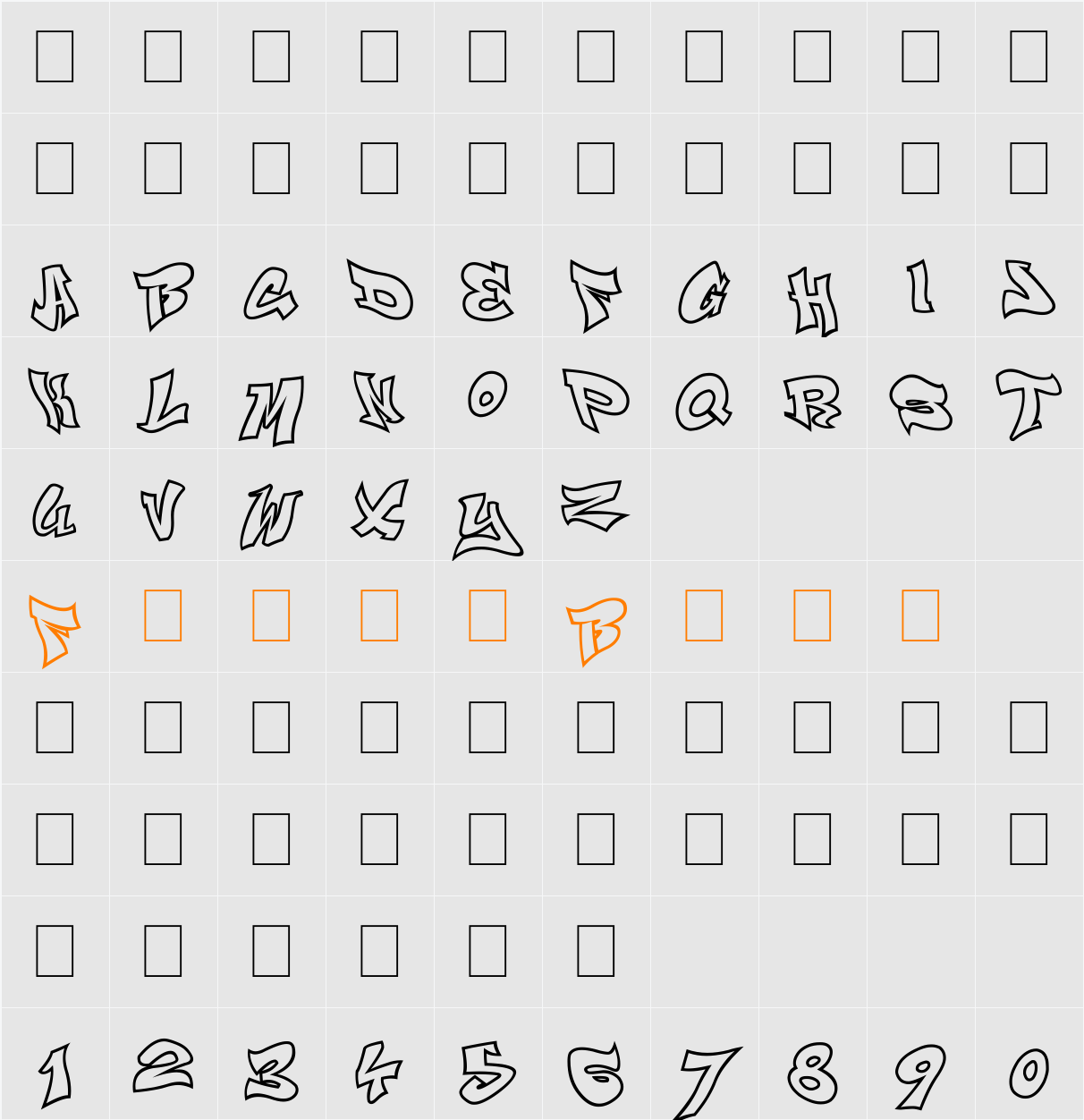 Smasher 312 Character Map