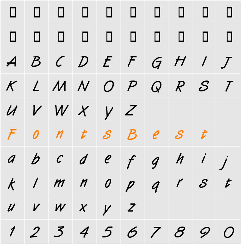SuccotashHmkBold Character Map