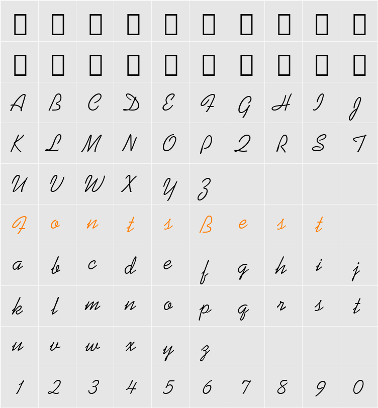 Kaufmann BT Character Map