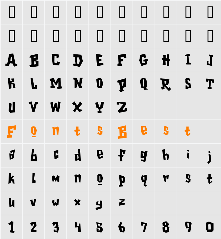 GarageShock Character Map