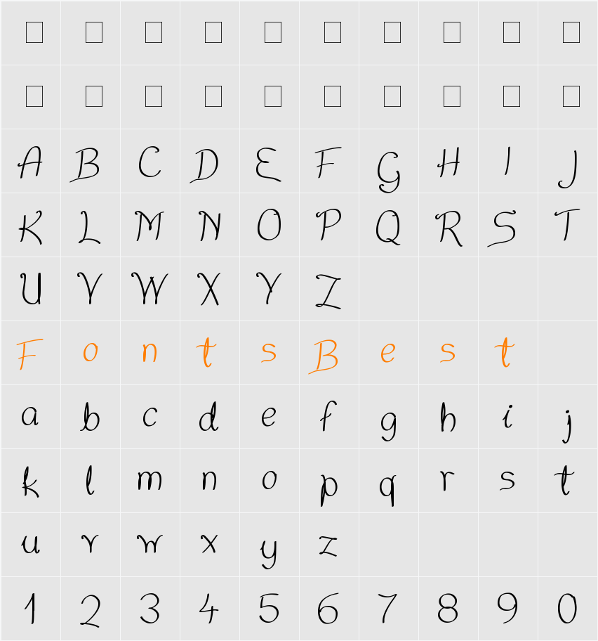 Nice Written Character Map