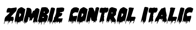 Zombie Control Italic Font Image