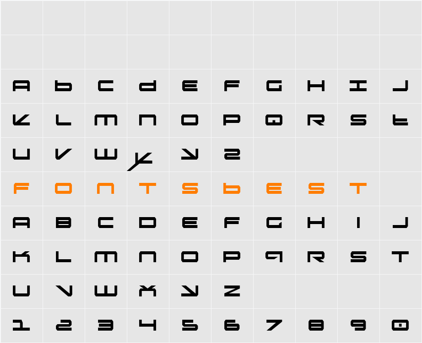Oramac Condensed Character Map