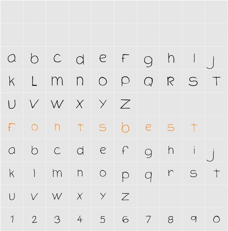 CloutierScript Character Map