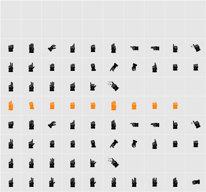 Dissaramas CRU Fingerspelling Character Map