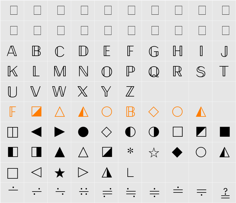 Quanta Pi Four SSi Character Map